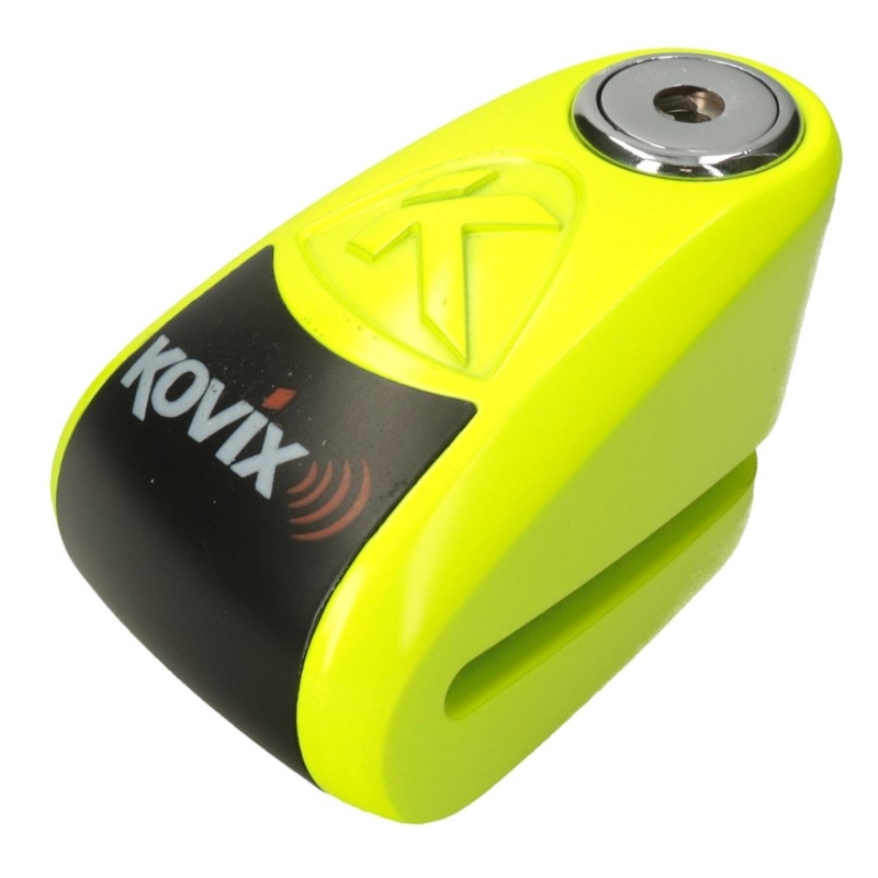 Blokada hamulca tarczowego z alarmem KOVIX KAZ10 fluo żółta