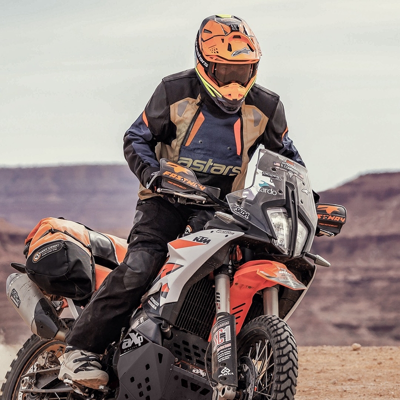 Kurtka motocyklowa Alpinestars Halo Drystar Ciemnoniebiesko-Khaki-Pomarańczowo-Czarna