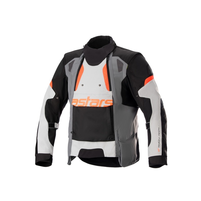 Kurtka motocyklowa Alpinestars Halo Drystar Jasnoszara-Dark Szaro-Czarna-Fluo-Czerwona