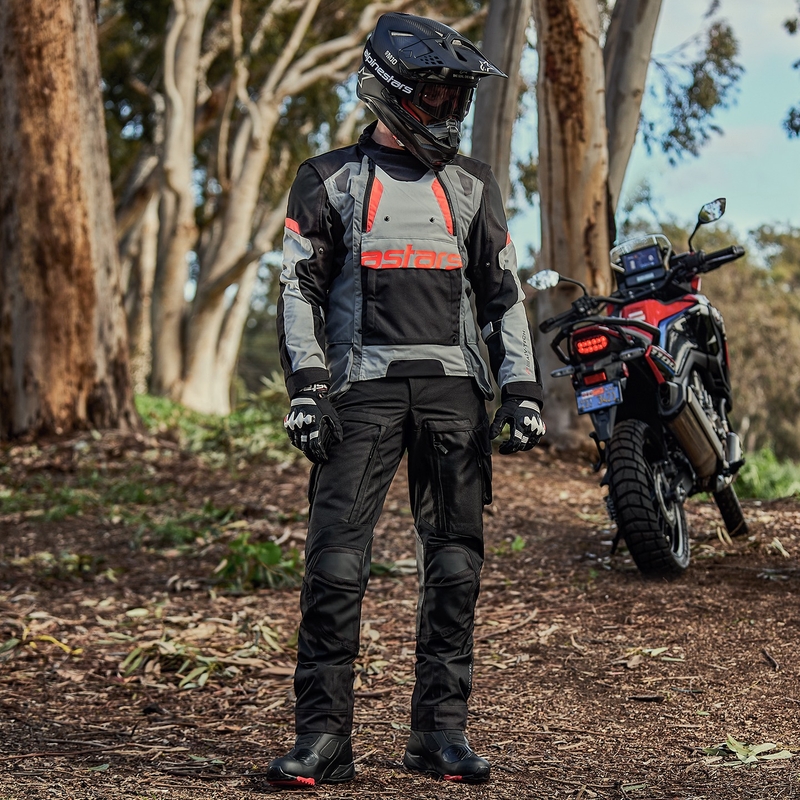 Kurtka motocyklowa Alpinestars Halo Drystar Jasnoszara-Dark Szaro-Czarna-Fluo-Czerwona