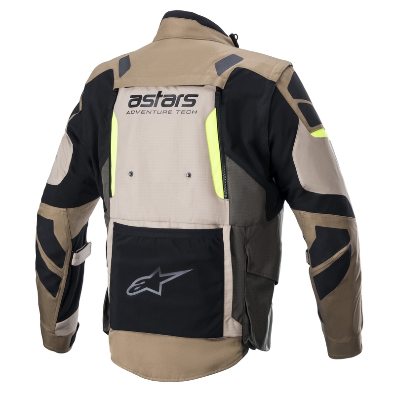 Kurtka motocyklowa Alpinestars Halo Drystar Khaki-Beżowo-Fluo Żółta