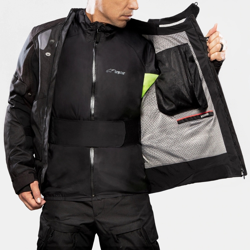 Kurtka motocyklowa Alpinestars Halo Drystar Khaki-Beżowo-Fluo Żółta