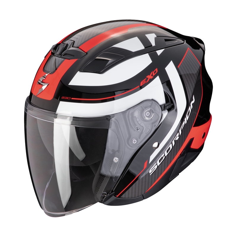 Kask motocyklowy otwarty SCORPION EXO-230 PUL czarno-czerwony wyprzedaż