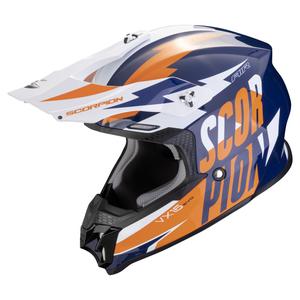 Kask motocrossowy Scorpion VX-16 EVO AIR Slanter niebiesko-pomarańczowy