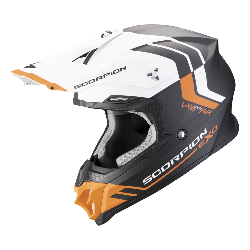 Kask motocrossowy Scorpion VX-16 EVO AIR Fusion matowy czarno-pomarańczowy wyprzedaż