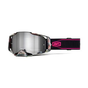 Gogle motocrossowe 100% - USA ARMEGA Sarcelle srebrna plexi