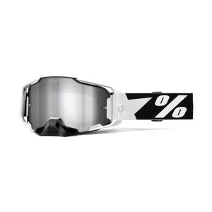 Gogle motocrossowe 100% - USA ARMEGA Renen srebrna plexi