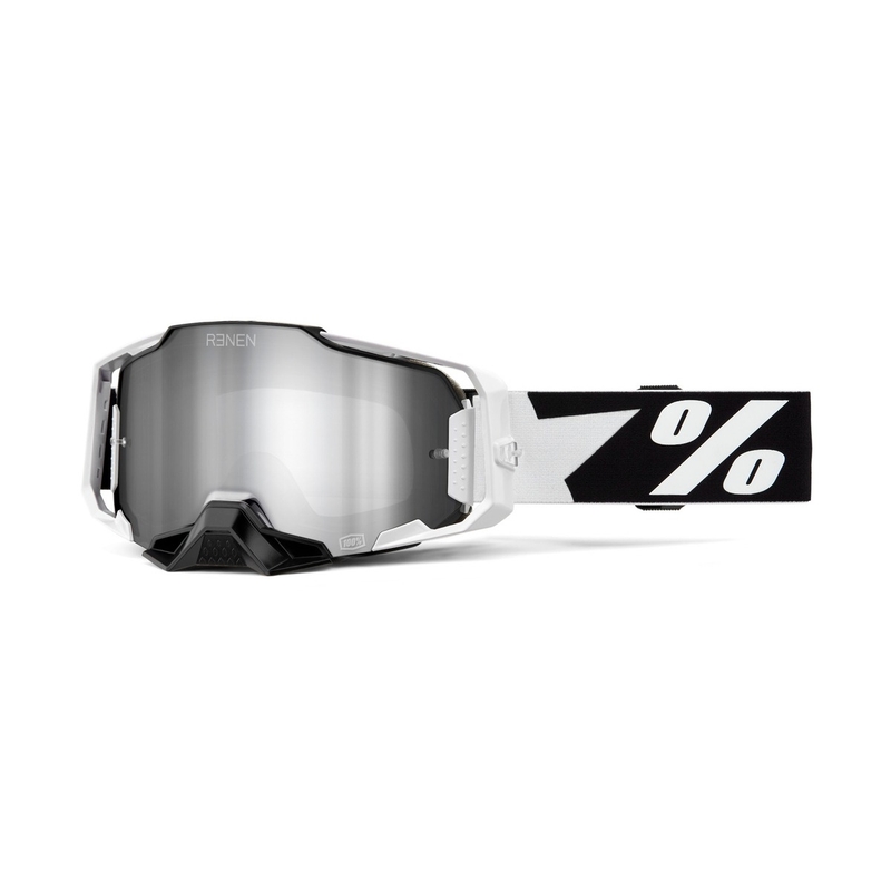 Gogle motocrossowe 100% - USA ARMEGA Renen srebrna plexi