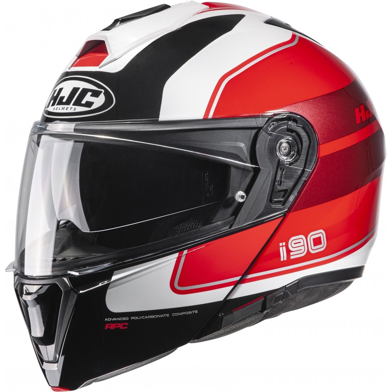 Kask motocyklowy składany HJC i90 Wasco MC1 czerwono-czarny