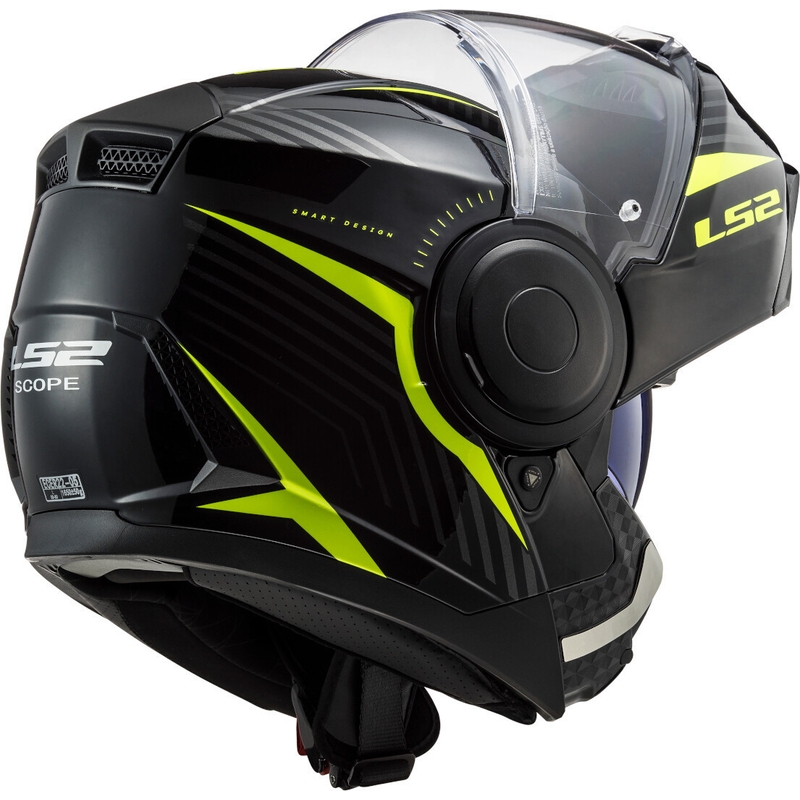 Kask motocyklowy składany LS2 FF902 Scope Skid czarno-fluo żółty - II. jakość