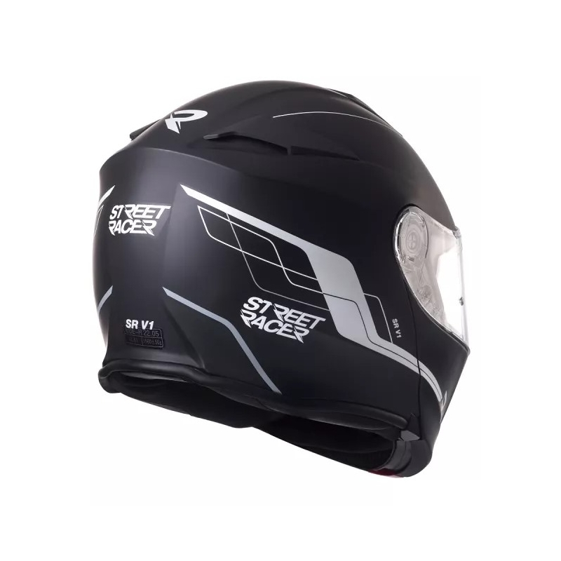 Kask motocyklowy składany Street Racer SR V1 czarno-biały - II. jakość