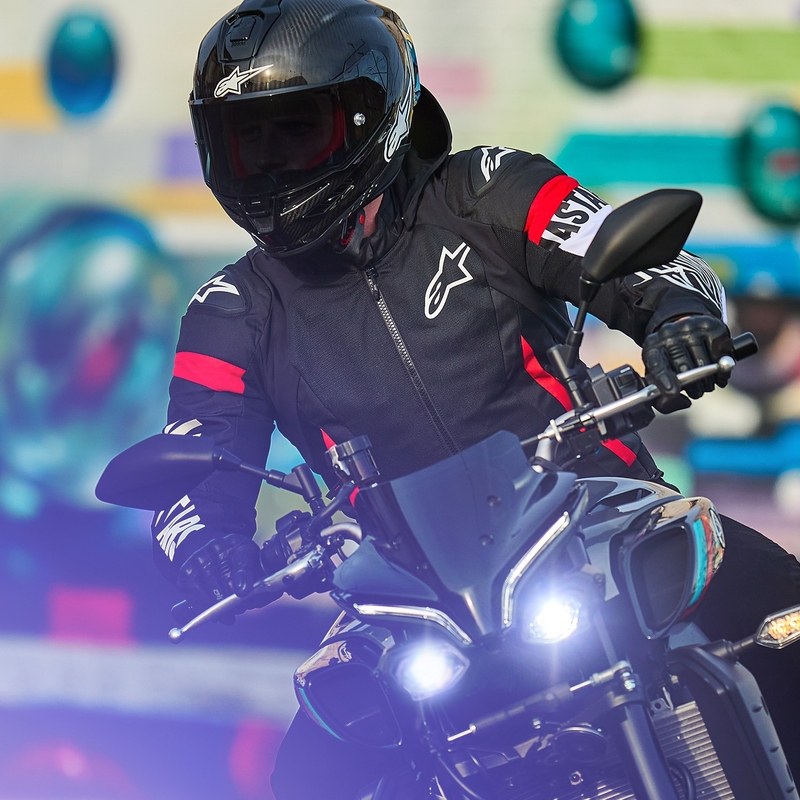 Kurtka motocyklowa Alpinestars Zaca Air wodoodporna czarno-biało-fluo czerwona