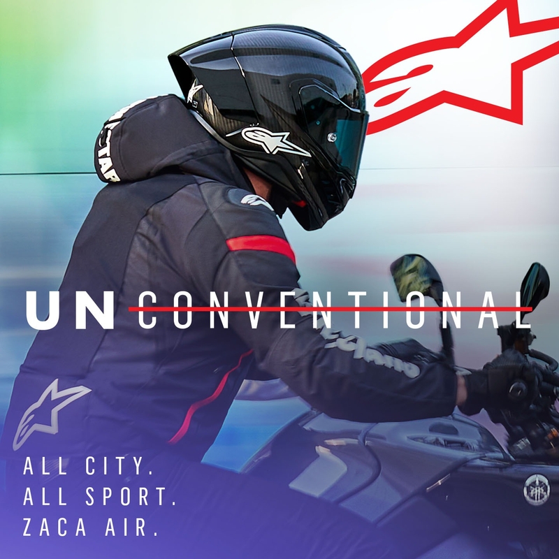 Kurtka motocyklowa Alpinestars Zaca Air wodoodporna czarno-biało-fluo czerwona