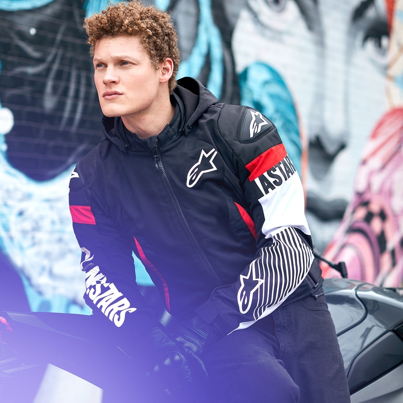Kurtka motocyklowa Alpinestars Zaca Air wodoodporna czarno-biało-fluo czerwona