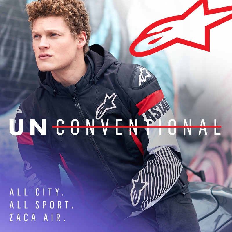 Kurtka motocyklowa Alpinestars Zaca Air wodoodporna czarno-biało-fluo czerwona