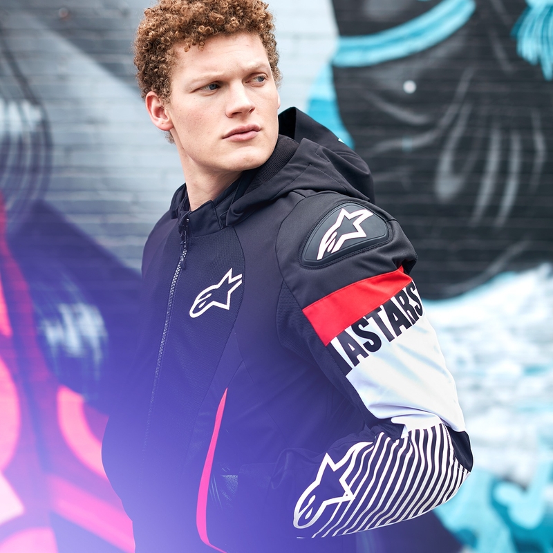 Kurtka motocyklowa Alpinestars Zaca Air wodoodporna czarno-biało-fluo czerwona