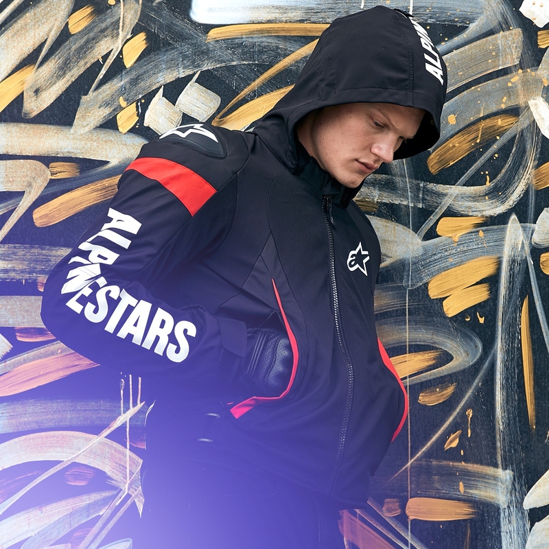 Kurtka motocyklowa Alpinestars Zaca Air wodoodporna czarno-biało-fluo czerwona