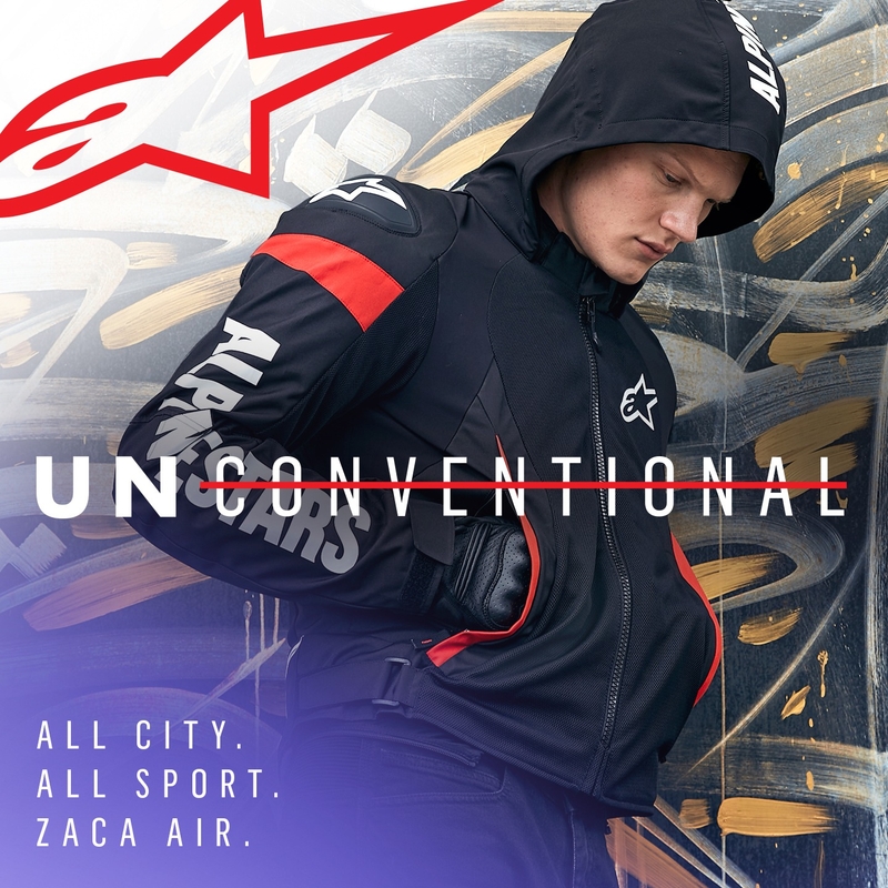 Kurtka motocyklowa Alpinestars Zaca Air wodoodporna czarno-biało-fluo czerwona
