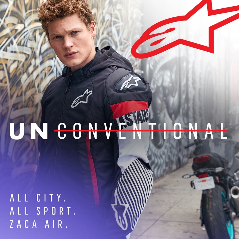 Kurtka motocyklowa Alpinestars Zaca Air wodoodporna czarno-biało-fluo czerwona
