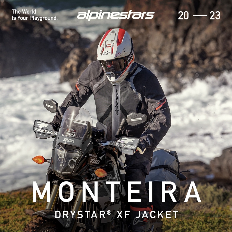Kurtka motocyklowa Alpinestars Monteira Drystar XF w kolorze ciemnoszaro-czarno-czerwonym