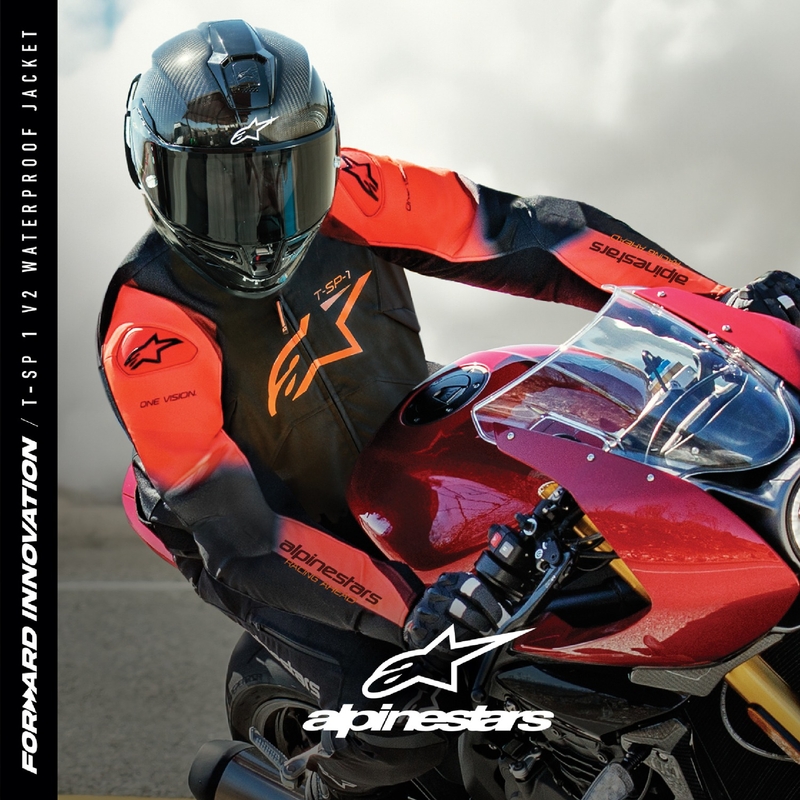 Kurtka motocyklowa Alpinestars T-SP 1 2 Wodoodporna czarno-fluo-czerwona
