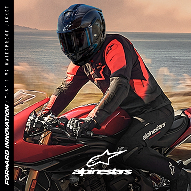Kurtka motocyklowa Alpinestars T-SP 1 2 Wodoodporna czarno-fluo-czerwona