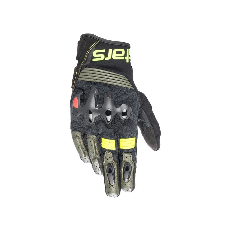 Rękawiczki motocyklowe Alpinestars Halo czarno-zielono-fluo żółte