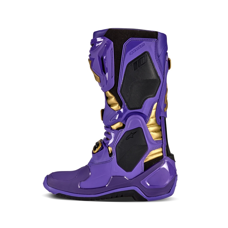 Buty motocyklowe Alpinestars Tech 10 Limited Edition Champ w kolorze fioletowo-złotym
