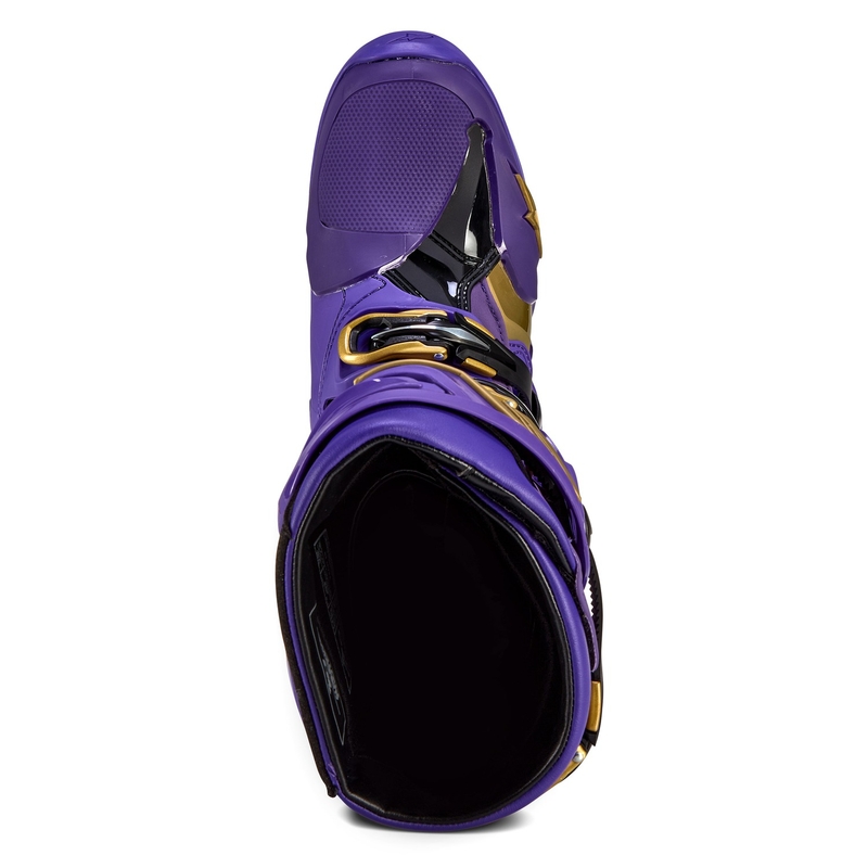 Buty motocyklowe Alpinestars Tech 10 Limited Edition Champ w kolorze fioletowo-złotym