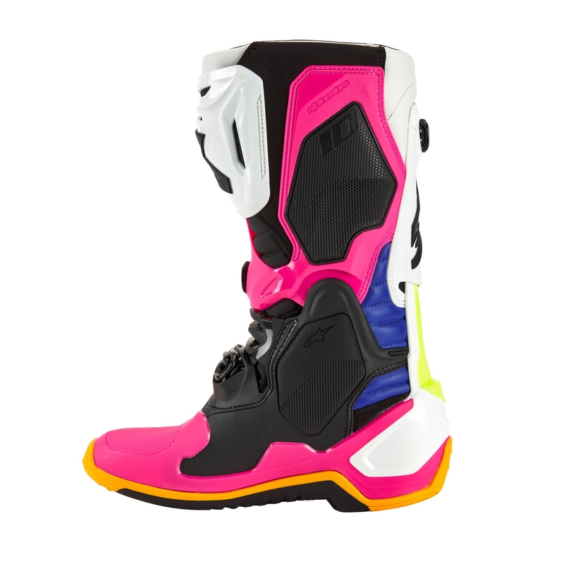 Buty motocyklowe Alpinestars Tech 10 Limited Edition Coast Biało-Granatowo-Różowo-Fluo Żółto-Pomarańczowo-Czarne