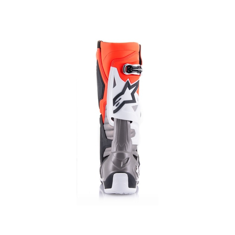 Buty motocyklowe Alpinestars Tech 10 w kolorze pomarańczowo-żółto-fioletowym, biało-czarnym