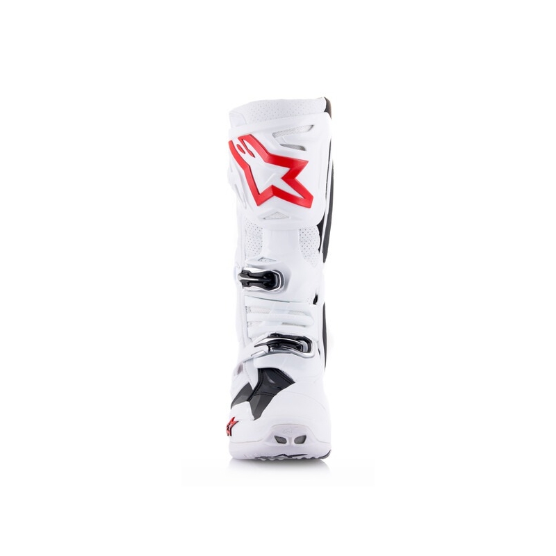 Buty motocyklowe Alpinestars Tech 10 Supervented, perforowane, biało-czerwono-czarne