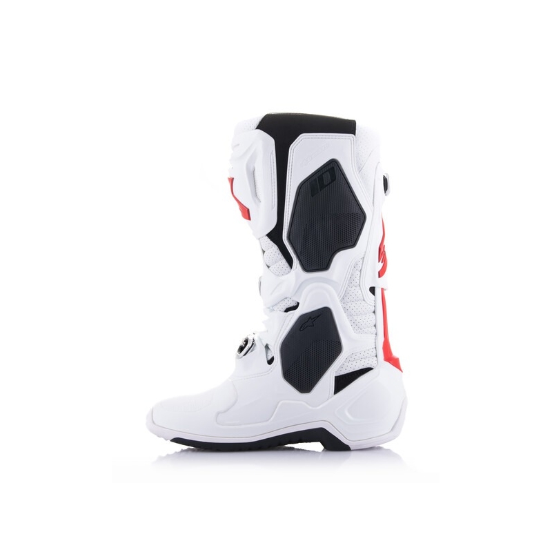 Buty motocyklowe Alpinestars Tech 10 Supervented, perforowane, biało-czerwono-czarne
