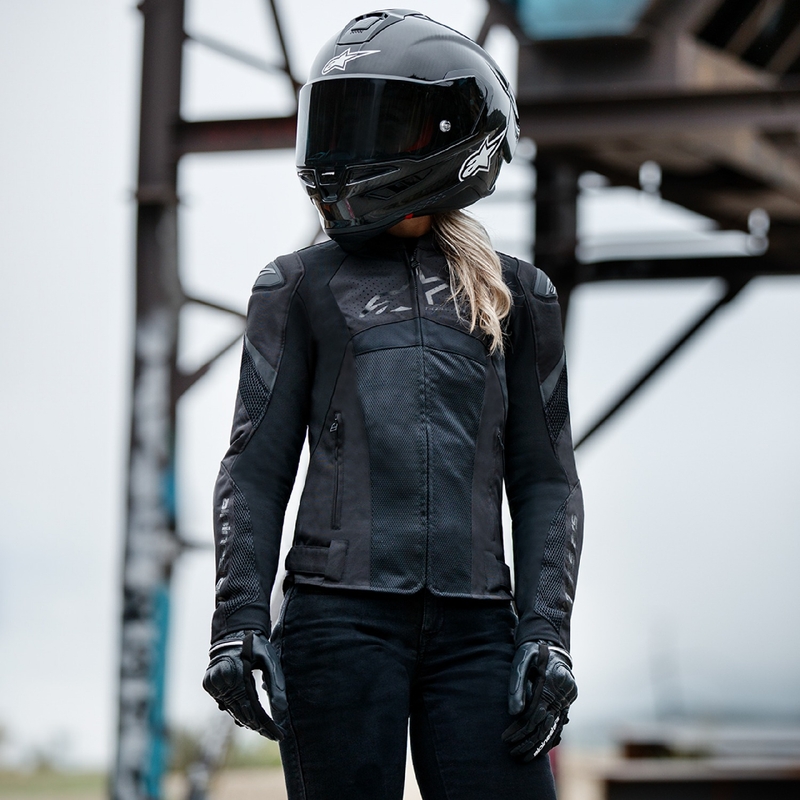 Damska kurtka motocyklowa Alpinestars Stella T-GP Plus R 4 Airflow czarno-czarna