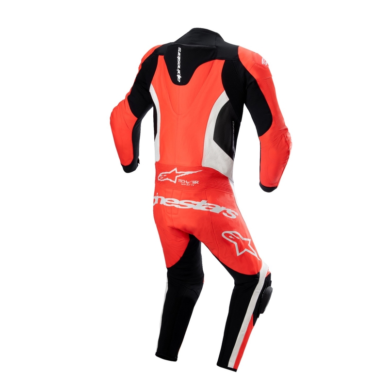 Jednoczęściowy skórzany kombinezon motocyklowy Alpinestars GP Force Lurv fluo czerwono-biało-czarny