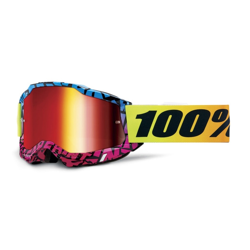 Gogle motocrossowe 100% ACCURI 2 Special UTV/OTG - edycja limitowana Ken Block czerwone z chromowaną pleksi