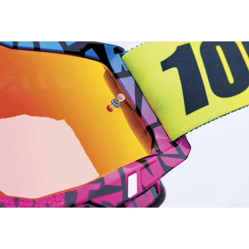 Gogle motocrossowe 100% ACCURI 2 Special UTV/OTG - edycja limitowana Ken Block czerwone z chromowaną pleksi