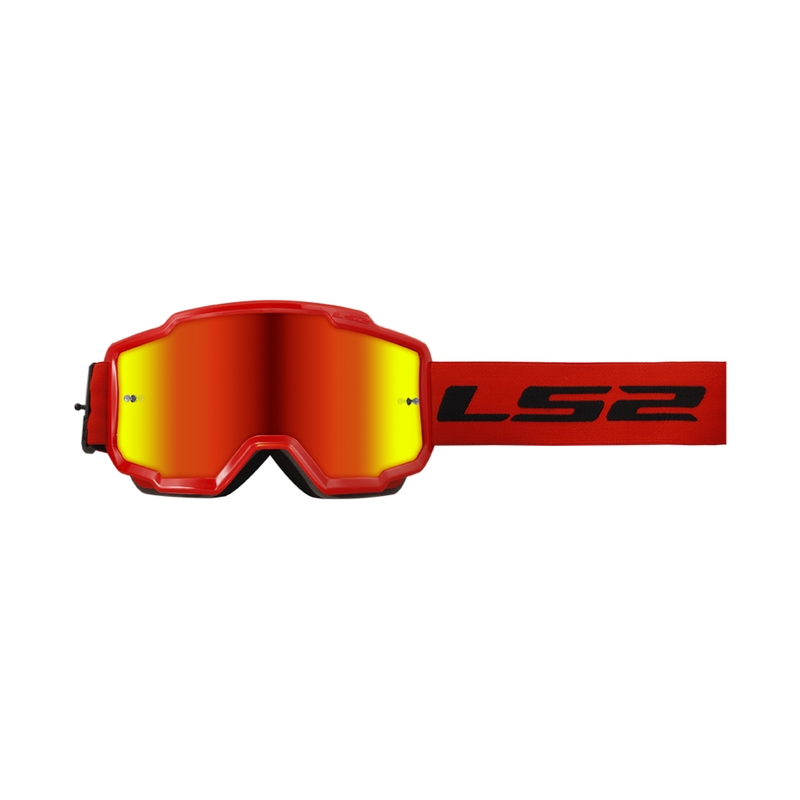 Gogle motocrossowe LS2 Charger czerwone z plexi irydową