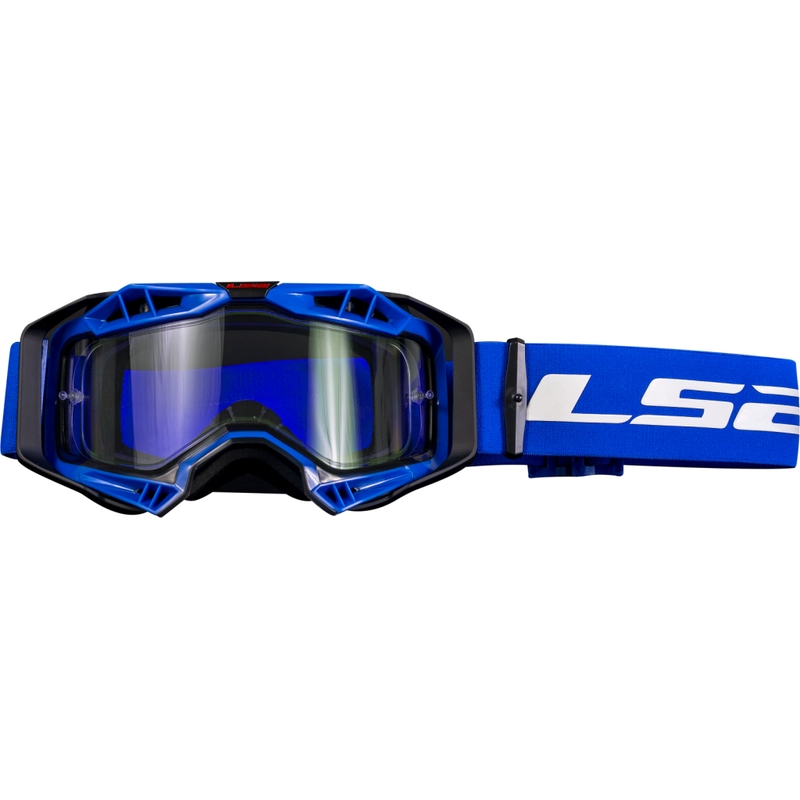 Gogle motocrossowe LS2 Aura Enduro czarno-niebieskie przezroczyste plexi