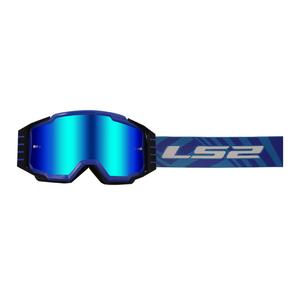 Okulary motocrossowe LS2 Charger PRO niebieskie z irydową plexi