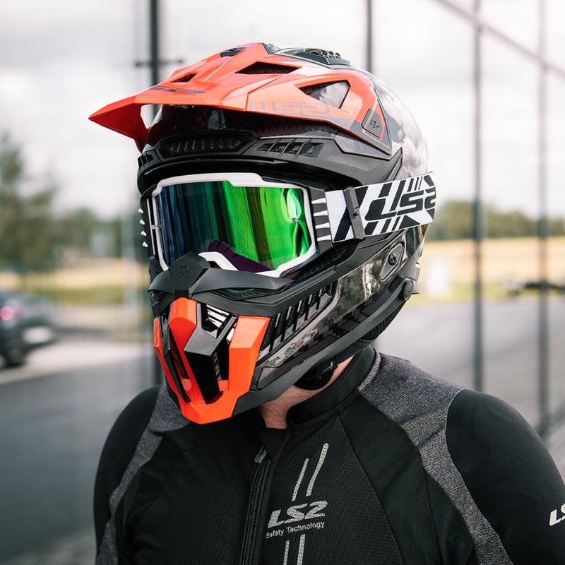 Gogle motocrossowe LS2 Charger PRO białe z irydową pleksi