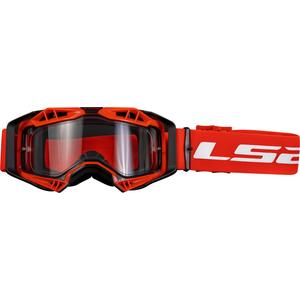 Gogle motocrossowe LS2 Aura Enduro w kolorze czerwonym z przezroczystej plexi
