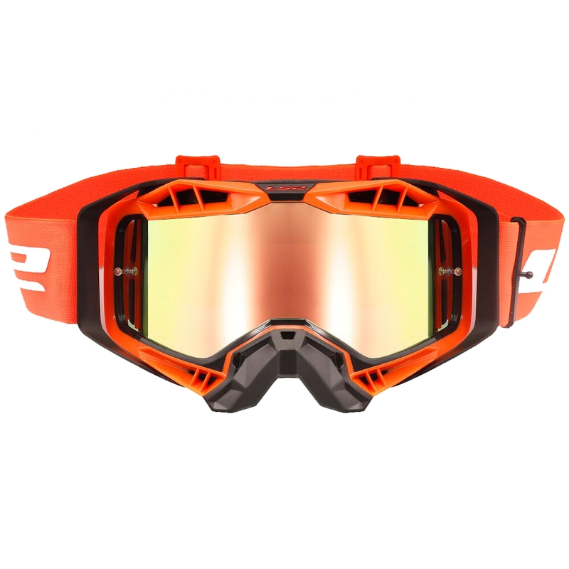 Gogle motocrossowe LS2 Aura PRO czarno-pomarańczowe irydowe plexi