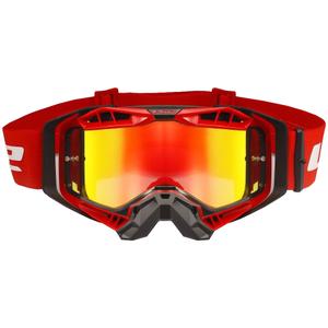 Gogle motocrossowe LS2 Aura PRO czarno-czerwona irydowa plexi