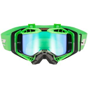 Gogle motocrossowe LS2 Aura PRO czarno-zielona irydowa plexi