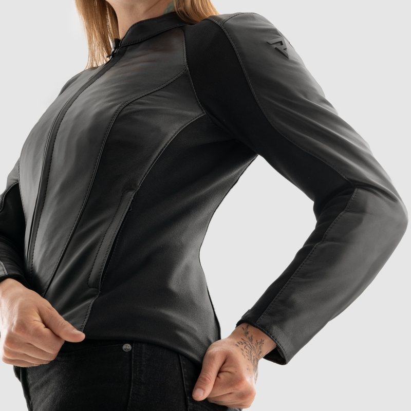 Damska skórzana kurtka motocyklowa Rebelhorn Siena w kolorze czarnym