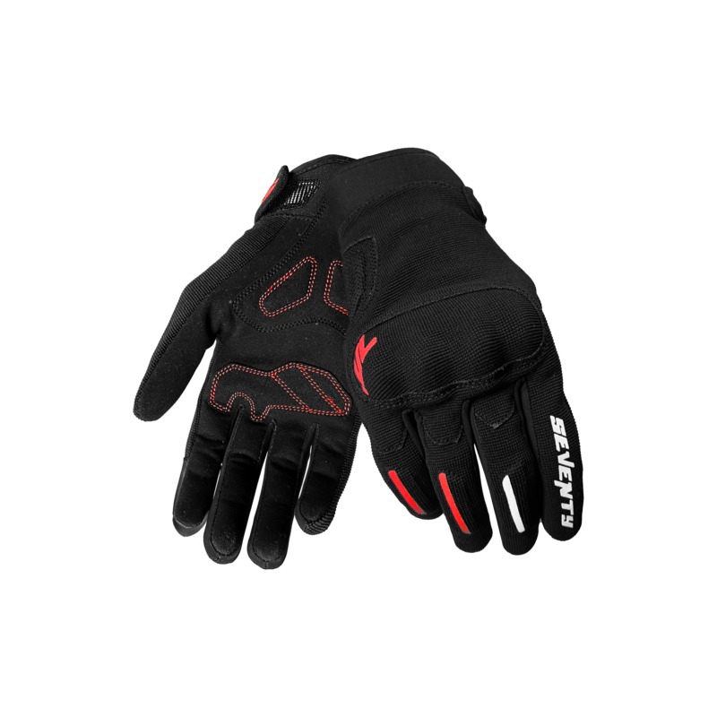 Rękawiczki motocyklowe Seventy Degrees SD-C40 Asphalt czarno-czerwone
