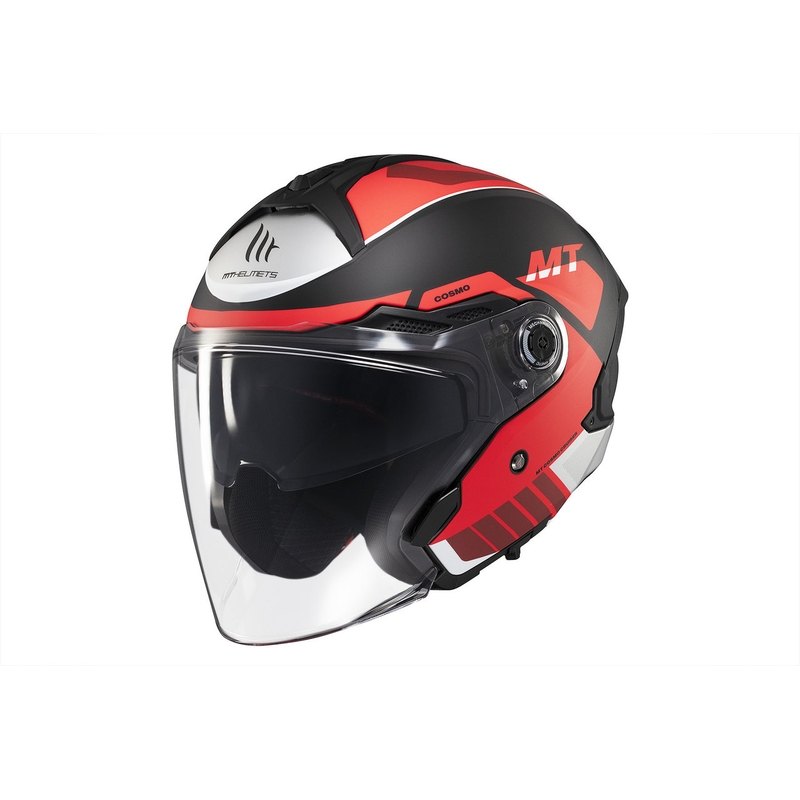 Kask otwarty MT Cosmo SV Cruiser matowy czerwono-czarno-szary
