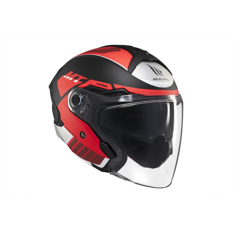 Kask otwarty MT Cosmo SV Cruiser matowy czerwono-czarno-szary