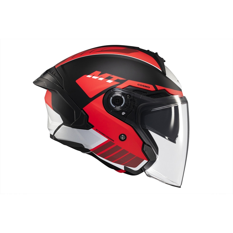 Kask otwarty MT Cosmo SV Cruiser matowy czerwono-czarno-szary
